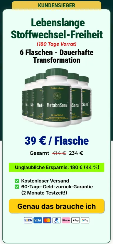 Metabosana – Preis für 6  Flasche